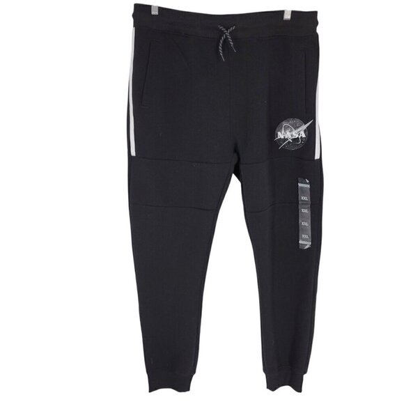 NWT WT02 NASA Black Stretch Athletic Jogger Sweatpants Tapered 2XL - Picture 1 of 6